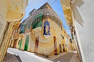 Characteristic alley of Ir-Rabat, Gozo, Malta