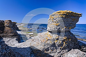 Characteristic cliffs on Oland island photo