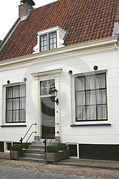 Characteristic Dutch medieval house,Netherlands