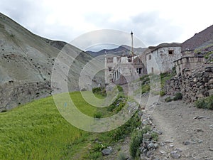 Traditional hostel mountain shelter in the valley of Markah in Ladakh, India.