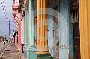 The characteristic houses of Moron, Cuba photo