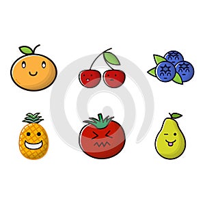 Characterized / Cartoon Fruit Vector Illustration