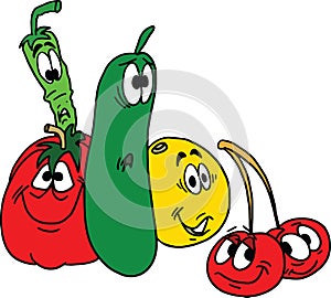 Characterized cartoon Vegetables vector illustration