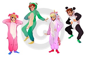 Characters in animal costumes, people in kigurumi