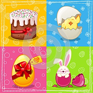 Characters card Happy Easter