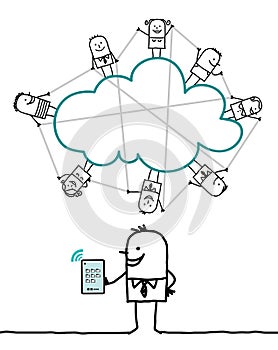 Characters and cloud - connected