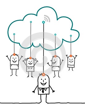 Characters and cloud - connected