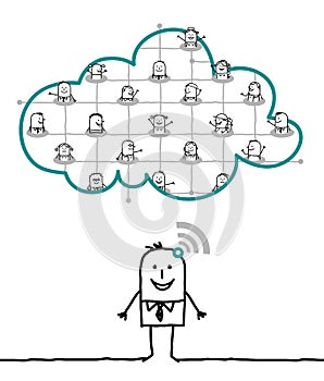 Characters and cloud - network
