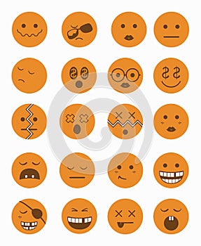20 characters icons set 2 orange