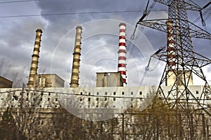 Charcoal electric power plant at north Greece near