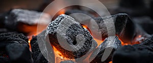 The Charcoal Glowing Enthrallingly in a BBQ Grill Setting.AI generated image