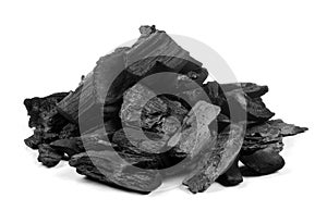 Charcoal isolated on white photo