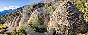 Charcoal Kilns (located in the Panamint Range) used in the production of coal from pine and juniper trees; Death Valley National