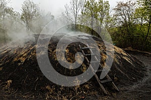 Charcoal making in the forests of Istanbul