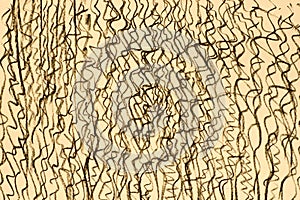 Charcoal pattern drawing on yellow paper background texture