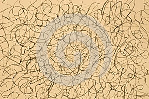 Charcoal pattern drawing on yellow paper background texture