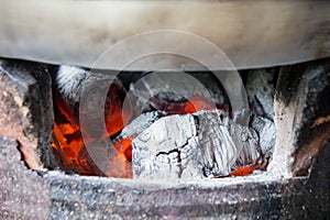 Charcoal stove, Furnace, charcoal, heat from charcoal for cooking Or hot Watch out for the heat of charcoal fire.