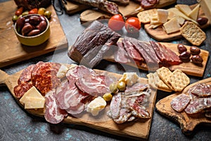 Charcutierie board with various cold cuts