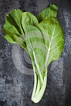 Chard on Slate Overhead View