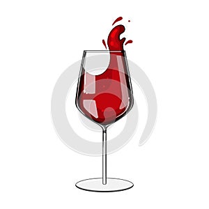 chardonnay wine glass cartoon vector illustration photo