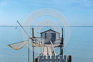 Charente Maritime, France. Fishing hut on stilts called Carrelet