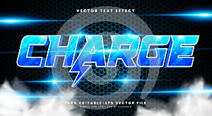 Charge 3d editable text effect template