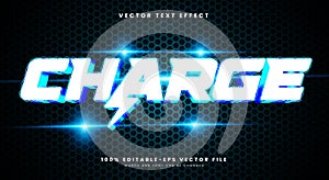 Charge 3D editable text effect template