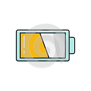 Charge vector flat color icon