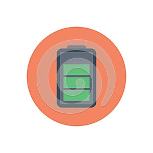 Charge vector flat color icon