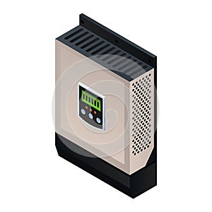 Charge inverter controller icon, isometric style