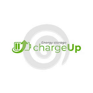 Charge up logo template, and battery logotype.