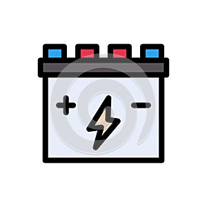 Charge vector flat color icon