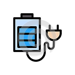 Charge vector flat color icon