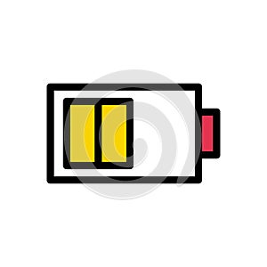 Charge vector flat color icon