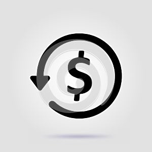 Chargeback glyph icon, e commerce and marketing photo