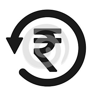 Chargeback icon symbol, return money isolated on white background