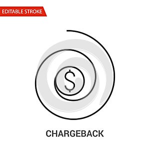 Chargeback Icon. Thin Line Vector Illustration