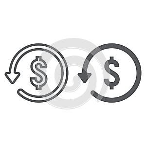 Chargeback line and glyph icon photo