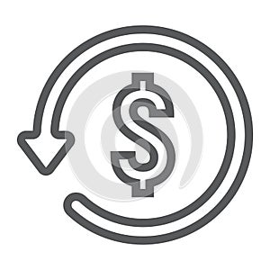Chargeback line icon, e commerce photo