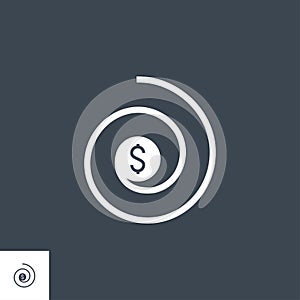 Chargeback related vector glyph icon.