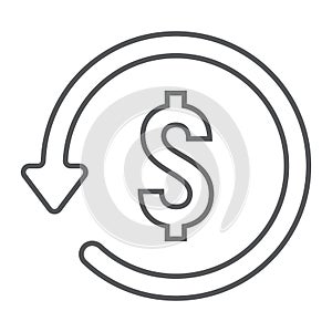 Chargeback thin line icon, e commerce photo