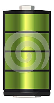 Charged battery. Full electric energy cartoon icon