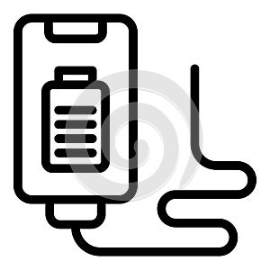 Charger adapter cable icon, outline style