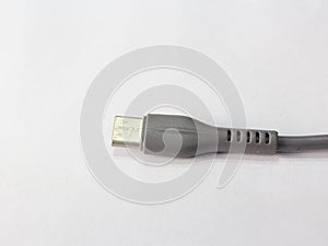 usb type c charger plug on white background