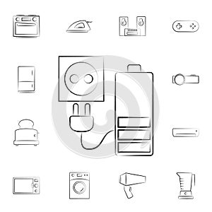 Charger icon. Detailed set of home appliances. Premium graphic design. One of the collection icons for websites, web design, mobil