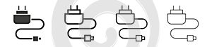 Charger icon vector set on white background