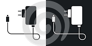 Charger icon vector set on white background