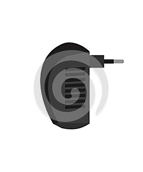 Charger. Power supply for electrical appliances. Electrical plug with rectifier. Isolated on white background. Single