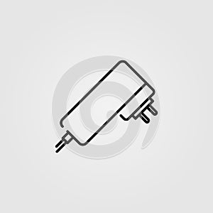 Charging adapter icon. Electronic device power adapter symbol