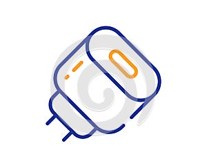 Charging adapter line icon. Mobile accessories sign. Vector